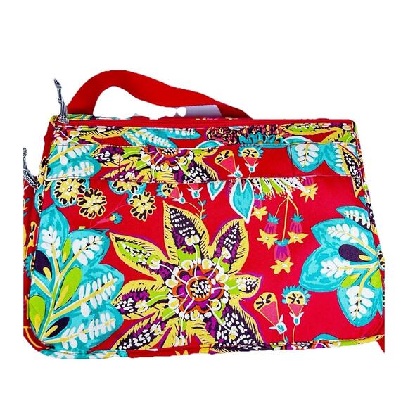 Vera Bradley RUMBA Messenger Laptop Weekender Bag Tropical Floral Pink EUC - Picture 2 of 14
